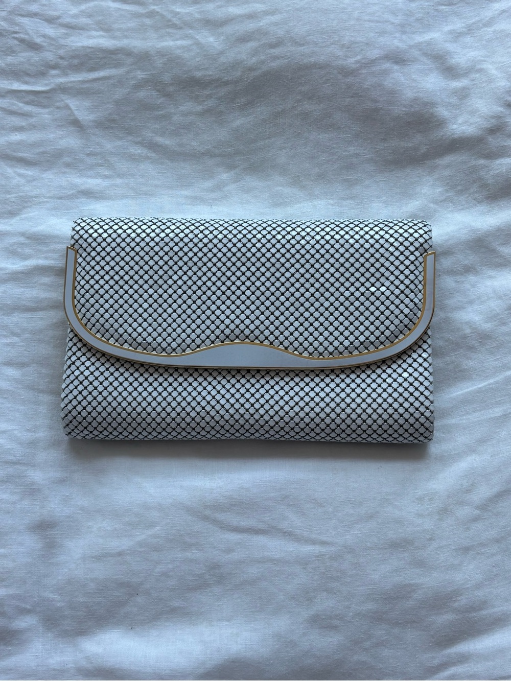 Vintage Foldover Clutch with Gold Trim